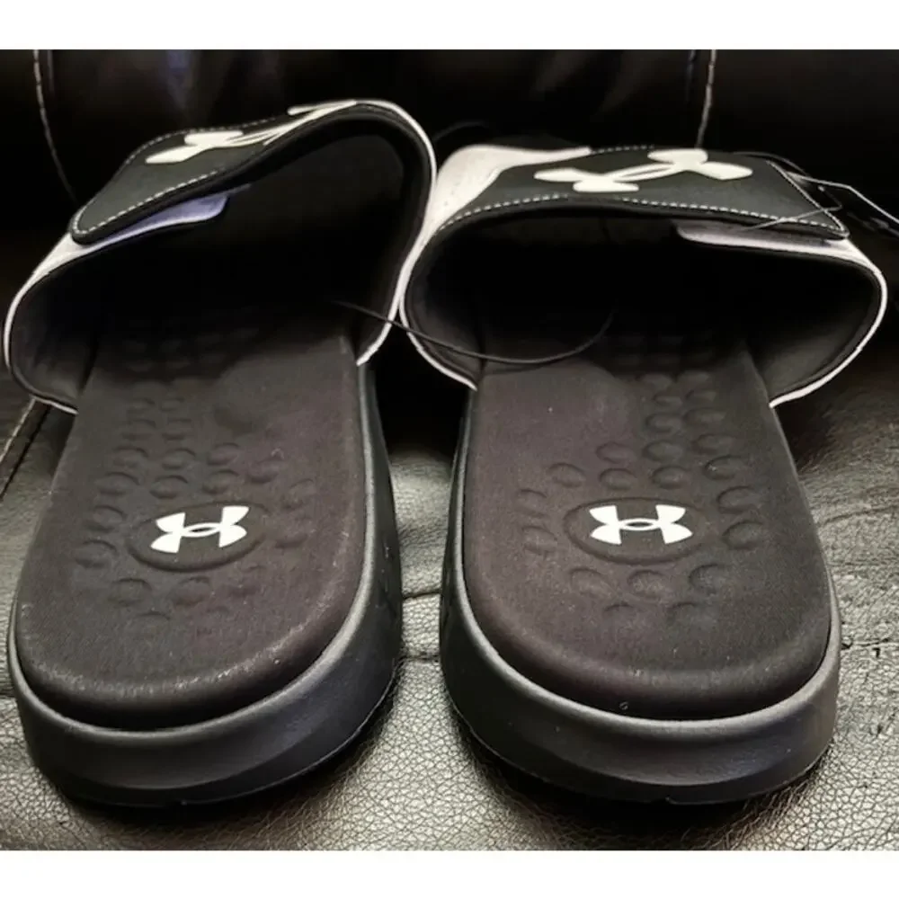 New Men's Armour Ignite Pro Slide Black/White/Black Size 17